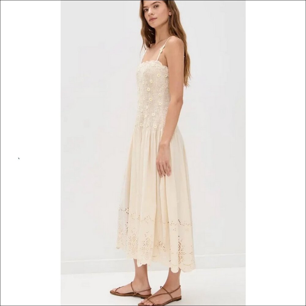 Free People Daphne Midi Dress in Tea Combo - XS - NWT - Picture 2 of 11
